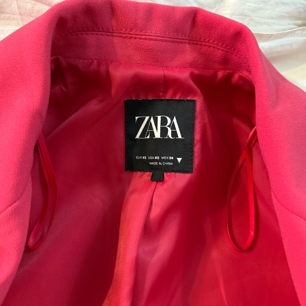 Zara Women's Vibrant Pink Suit Jacket - Picture 7 of 10